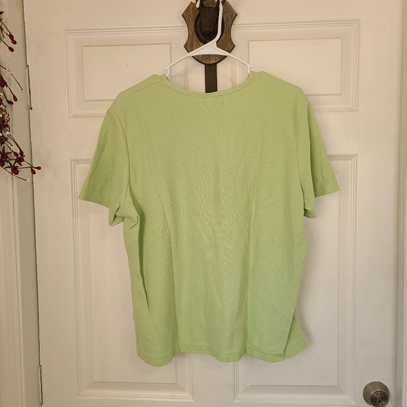 (446) Sonoma Woman's Short Sleeve Crewneck Blouse, Size: XL Color: Green - Picture 13 of 13